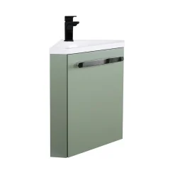 Ensemble lave-mains d'angle suspendu SKINO avec robinet noir