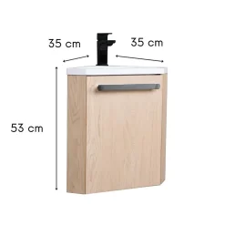 Ensemble lave-mains d'angle suspendu SKINO avec robinet noir