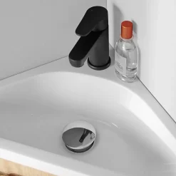 Ensemble lave-mains d'angle suspendu SKINO avec robinet noir