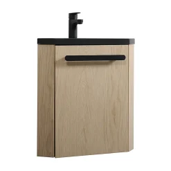 Ensemble lave-mains d'angle suspendu SKINO avec robinet noir