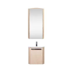Ensemble lave-mains d'angle SKINO suspendu avec armoire miroir