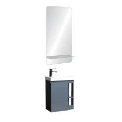 Ensemble lave-mains HAMPTON avec robinet chromé et miroir