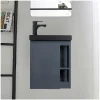 Ensemble lave-mains HAMPTON avec rangement latéral et robinet noir