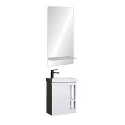 Ensemble lave-mains HAMPTON avec robinet chromé et miroir