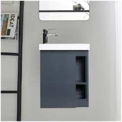 Ensemble lave-mains HAMPTON avec rangement latéral avec robinet chromé