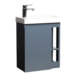 Ensemble lave-mains HAMPTON avec rangement latéral avec robinet chromé