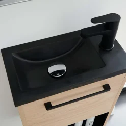 Ensemble lave-mains NIKA avec niche, robinet et miroir tablette