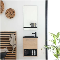 Ensemble lave-mains NIKA avec niche et miroir tablette