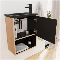 Ensemble lave-mains NIKA avec niche et miroir tablette