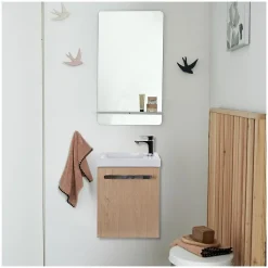 Ensemble lave-mains suspendu NEVADA avec robinet et miroir