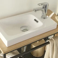 Ensemble lave-mains WILO grande largeur avec robinet et miroir 60cm