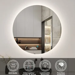 Ensemble meuble blanc et vasque L.100cm 2 tiroirs + colonne haut + lavabo + miroir 60x60cm-suspendu