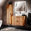 Ensemble meuble de salle de bain de 80 cm - avec plan - avec vasque - avec Miroir - LIVA OAK