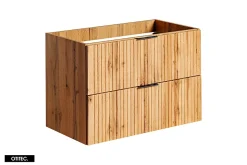 Ensemble meuble de salle de bain de 80 cm - avec plan - avec vasque - avec Miroir - LIVA OAK
