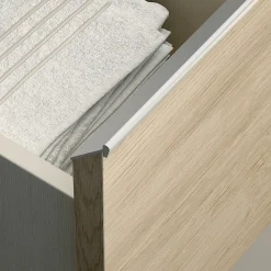 Ensemble meuble de salle de bain 70cm simple vasque + colonne de rangement PALMA - bambou (chêne clair)