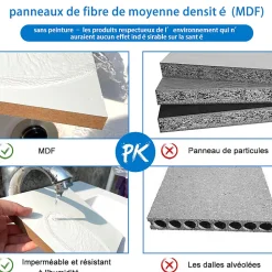 Ensemble meuble de salle de bain 80cm, vasque céramique et LED miroir rectangulaire, chêne
