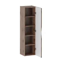 Ensemble meuble double vasque 140cm 2 niches et colonne Tao Bois