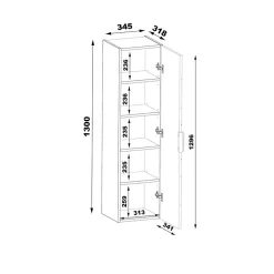 Ensemble meuble double vasque 140cm 2 niches et colonne Tao Bois