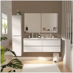 Ensemble meuble double vasque SORRENTO 120cm avec plan céramique