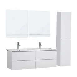 Ensemble meuble double vasque SORRENTO 120cm avec plan céramique