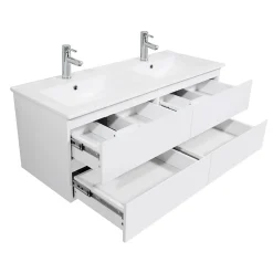 Ensemble meuble double vasque SORRENTO 120cm avec plan céramique