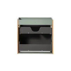 Ensemble meuble double vasque 120cm 4 tiroirs et colonne Jade Vert et Bois