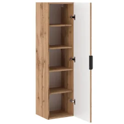 Ensemble meuble double vasque 140cm 2 niches et colonne Teren Bois