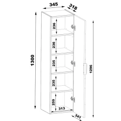 Ensemble meuble double vasque 140cm 2 niches et colonne Teren Bois