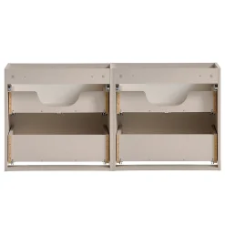 Ensemble meuble double vasque 120cm 4 tiroirs miroirs LED colonne et 3 armoires murales Manoa Cachemire et Bois