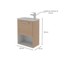 Ensemble meuble lave-mains NIKA + robinet