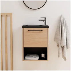 Ensemble meuble lave-mains NIKA + robinet