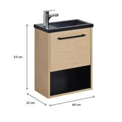 Ensemble meuble lave-mains NIKA + robinet