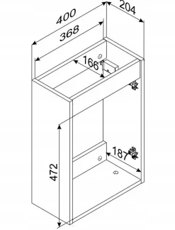 Ensemble meuble lave-mains suspendu ADEL chêne avec le lavabo FIKA 40 cm