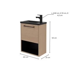 Ensemble meuble lave-mains NIKA + robinet