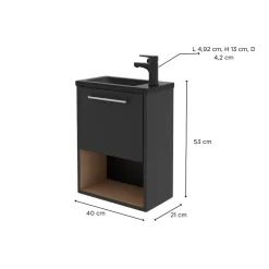 Ensemble meuble lave-mains NIKA + robinet