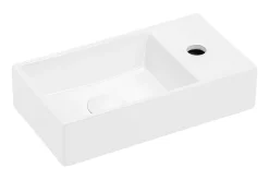 Ensemble meuble lave-mains suspendu ADEL noir avec le lavabo FIKA 40 cm