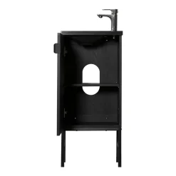 Ensemble meuble lave-mains chêne carbone + robinet STUDIO