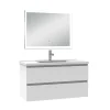 Ensemble meuble Salle de Bain 100cm simple vasque et miroir lumineux 3 couleurs et dimmable blanc