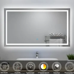 Ensemble meuble salle de Bain 80cm avec colonne et miroir 3 couleurs Chêne Wotan