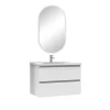 Ensemble meuble Salle de Bain Chêne Wotan 80cm simple vasque + miroir ovale
