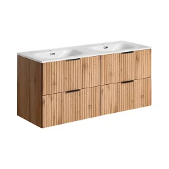 ENSEMBLE MEUBLE SALLE DE BAIN 120 CM AVEC VASQUE SKY - ADEL OAK