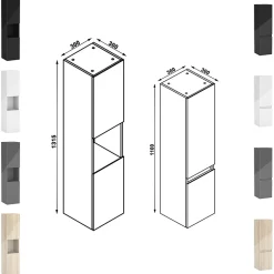 Ensemble meuble salle de bain 100 cm anthracite brillant avec 2 tiroirs, lavabo céramique simple + deux colonnes, suspendu