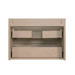 Ensemble meuble simple vasque 60cm avec vasque et colonne SORRENTO Décor chêne