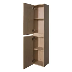 Ensemble meuble simple vasque 60cm avec vasque et colonne SORRENTO Décor chêne