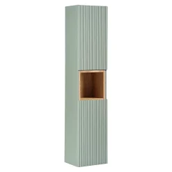 Ensemble meuble simple vasque 100cm et colonne Jade Vert et Bois