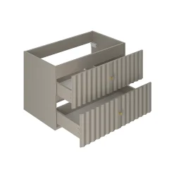 Ensemble meuble simple vasque encastree 80cm et colonne Izae Cachemire