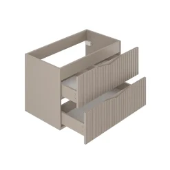 Ensemble meuble simple vasque encastree 80cm et colonne Tao Cachemire