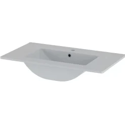 Ensemble meuble simple vasque encastree 80cm et colonne Tao Cachemire