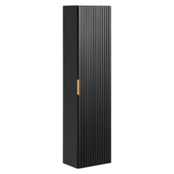 Ensemble meuble simple vasque encastree 80cm miroir LED et colonne Adriel Noir