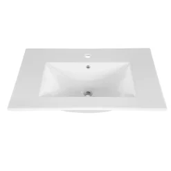 Ensemble meuble simple vasque encastree 80cm et colonne Azel Cachemire